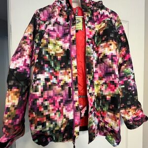 Burton multi color ski jacket